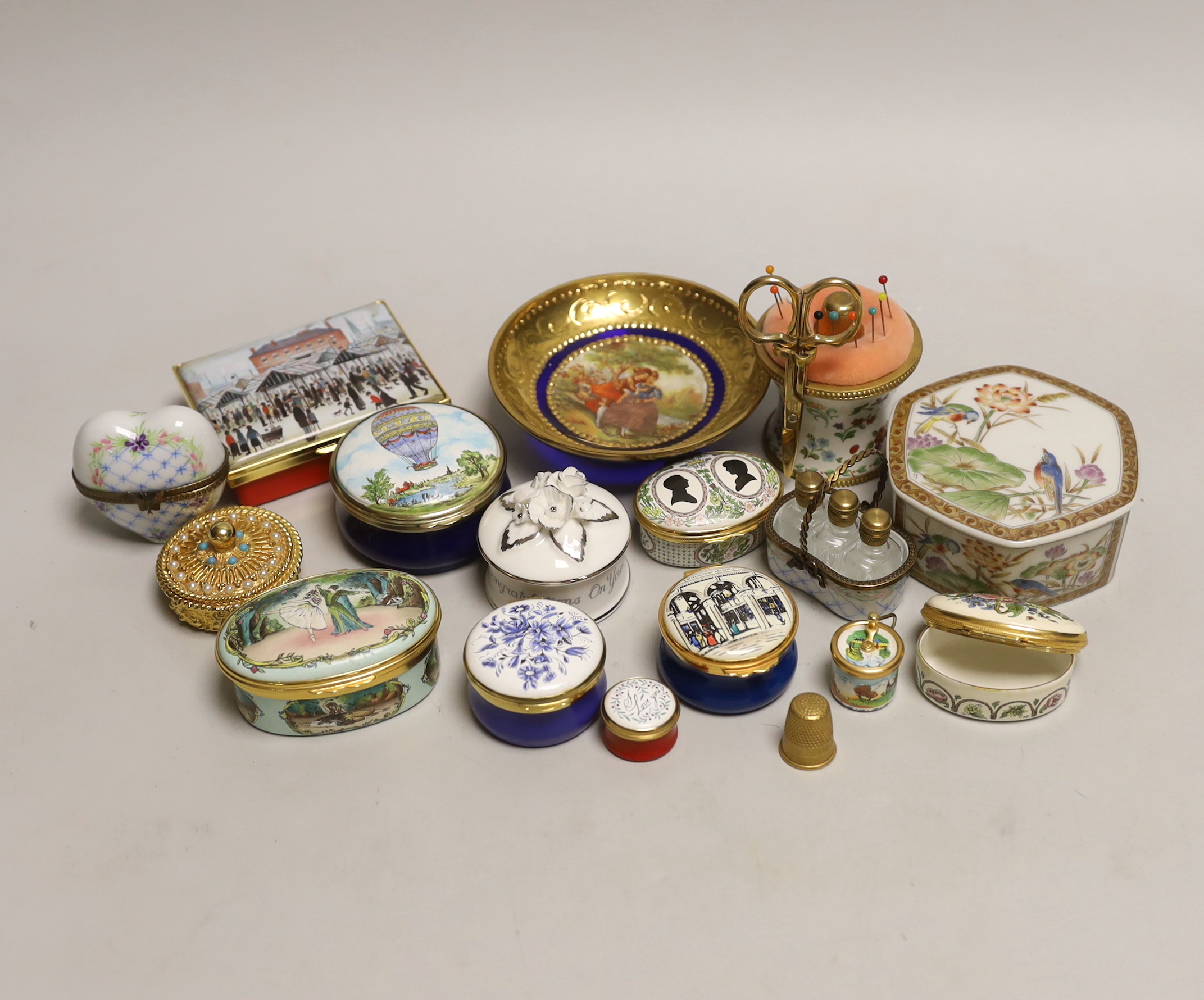 A group of Halcyon Days ornaments etc